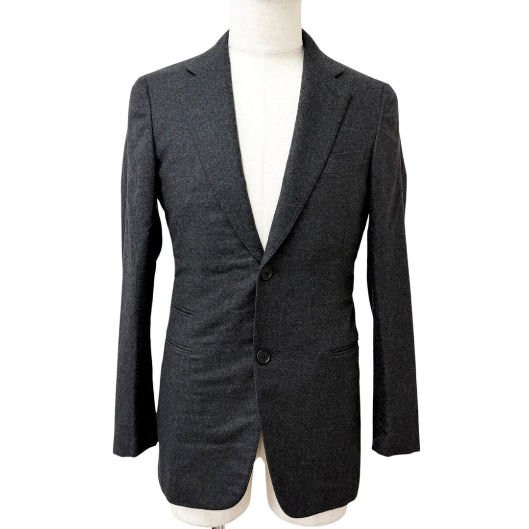 Excellent HERMES tailored jacket single Charcoal gray cashmere mens 44 G9868Z