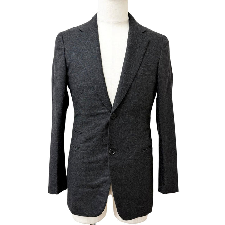 Excellent HERMES tailored jacket single Charcoal gray cashmere mens 44 G9868Z