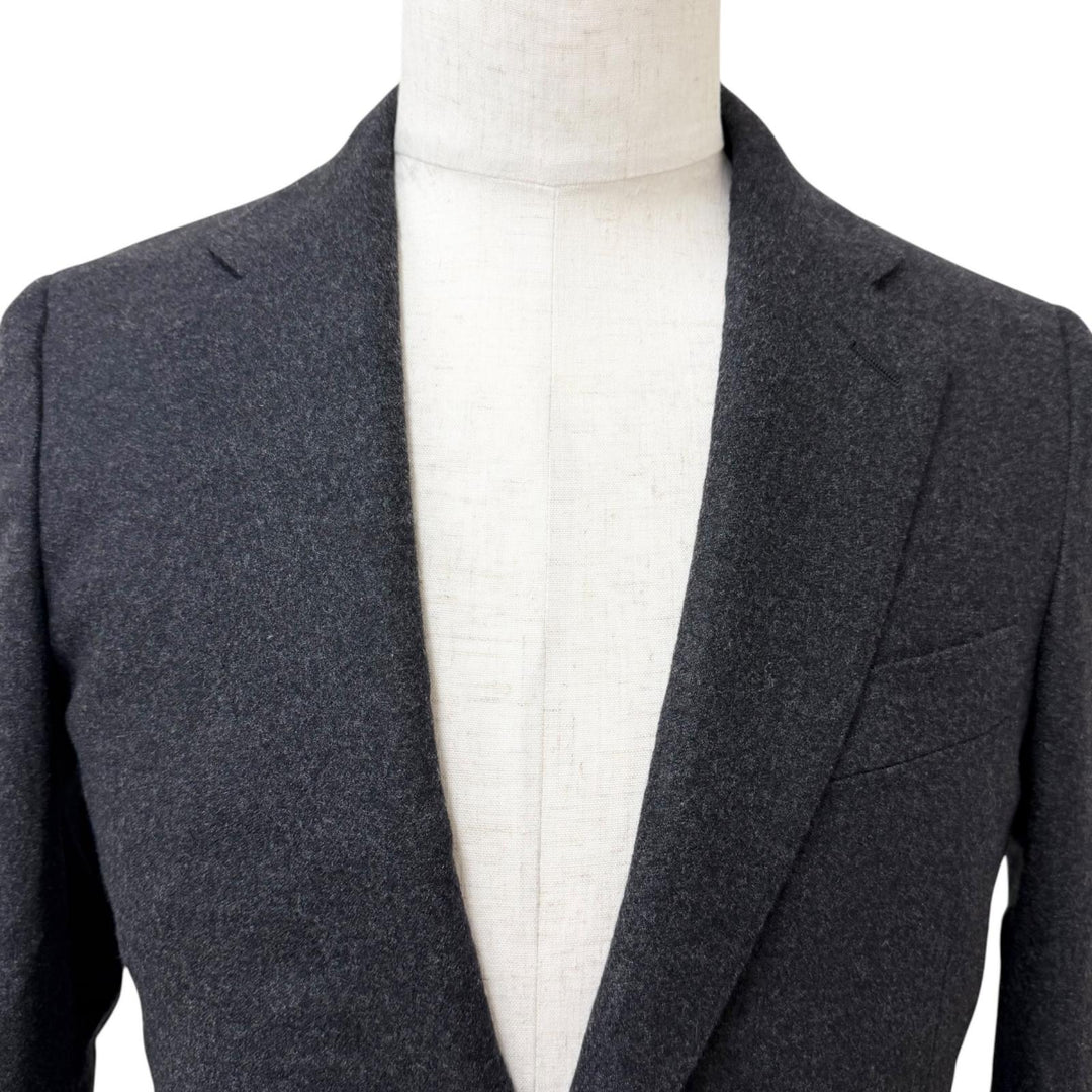 Excellent HERMES tailored jacket single Charcoal gray cashmere mens 44 G9868Z
