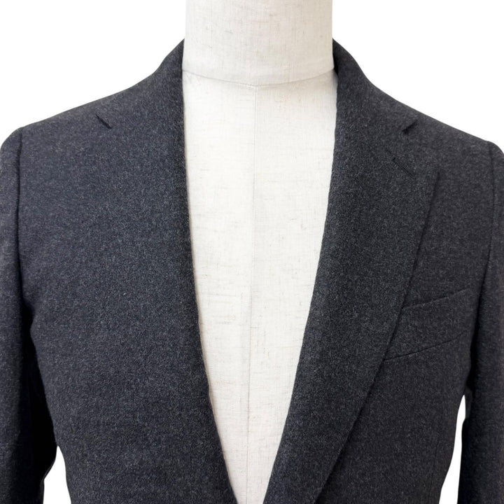 Excellent HERMES tailored jacket single Charcoal gray cashmere mens 44 G9868Z