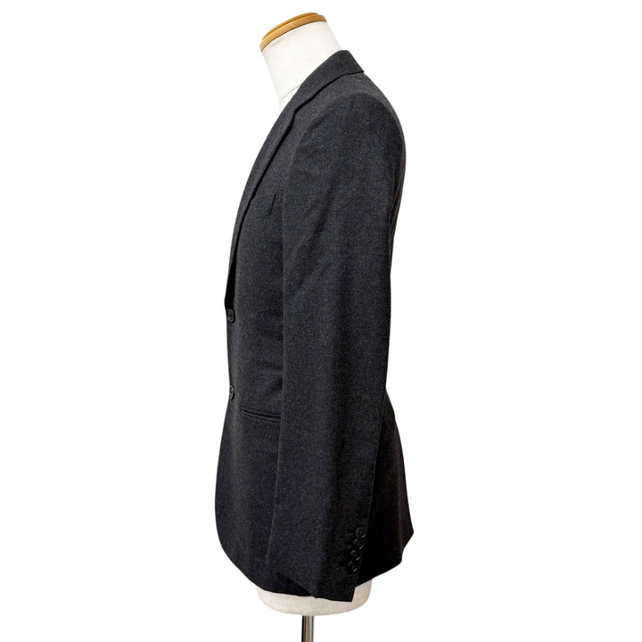 Excellent HERMES tailored jacket single Charcoal gray cashmere mens 44 G9868Z