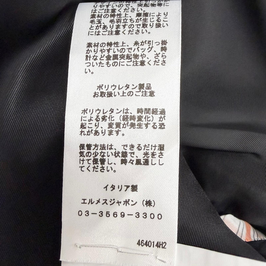 Excellent HERMES tailored jacket single Charcoal gray cashmere mens 44 G9868Z