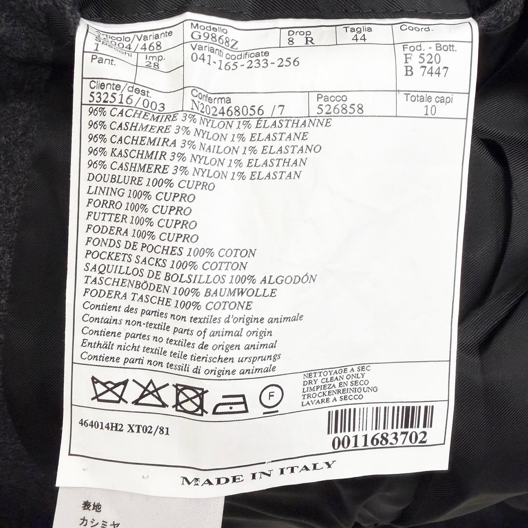 Excellent HERMES tailored jacket single Charcoal gray cashmere mens 44 G9868Z