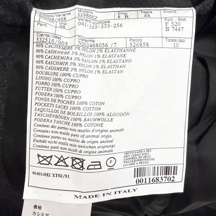 Excellent HERMES tailored jacket single Charcoal gray cashmere mens 44 G9868Z