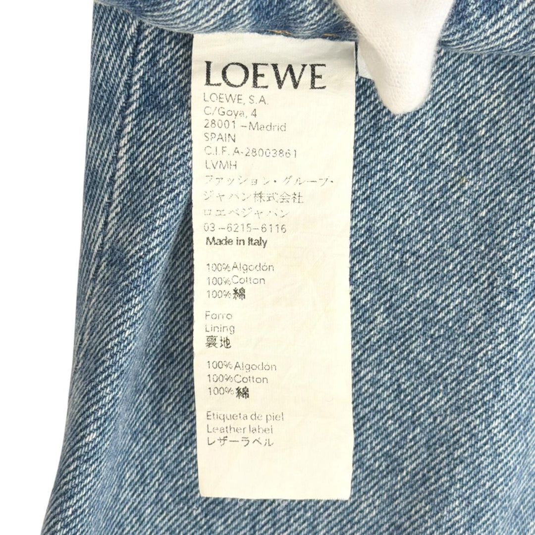 Discounted Very Good LOEWE Pants Button fly, leather patch, fisherman denim. Indigo cotton