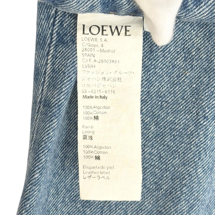 Discounted Very Good LOEWE Pants Button fly, leather patch, fisherman denim. Indigo cotton