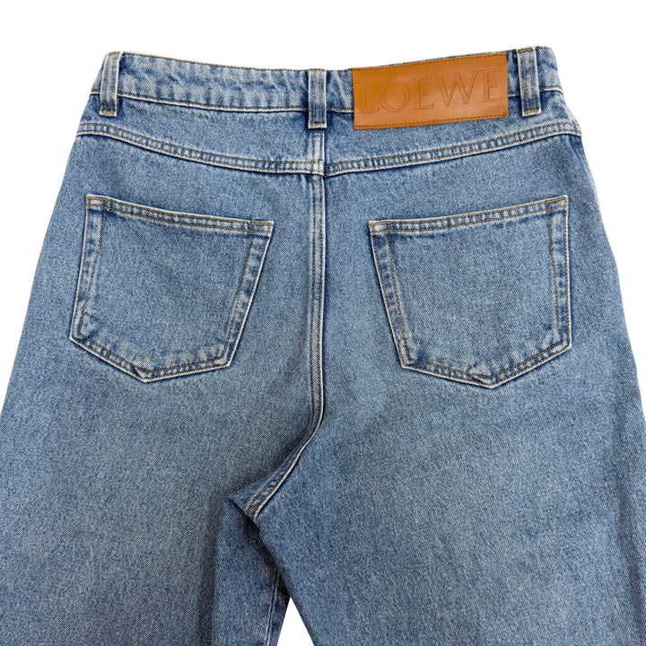 Discounted Very Good LOEWE Pants Button fly, leather patch, fisherman denim. Indigo cotton