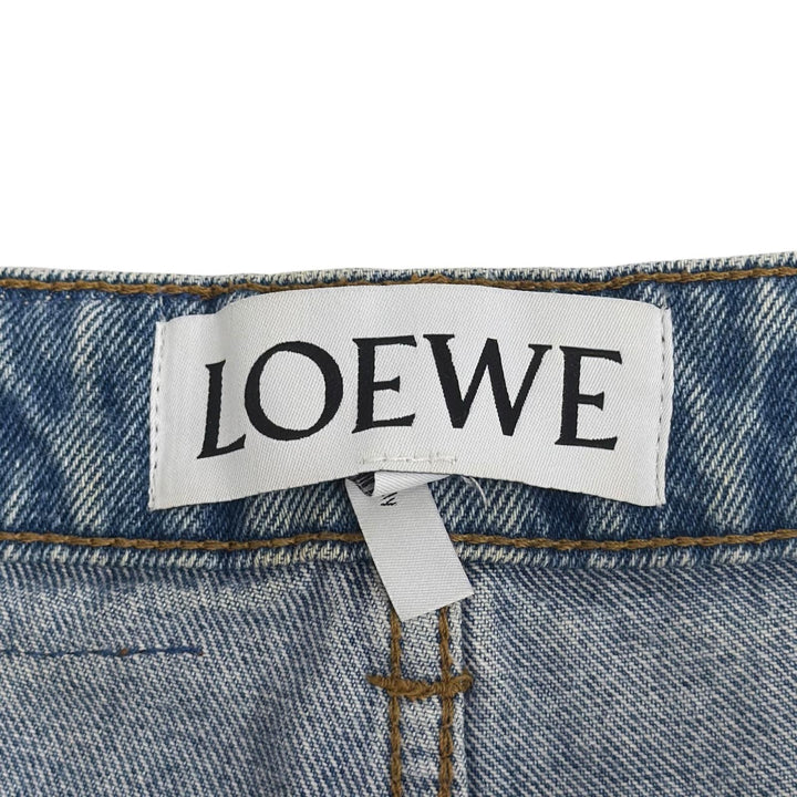 Discounted Very Good LOEWE Pants Button fly, leather patch, fisherman denim. Indigo cotton