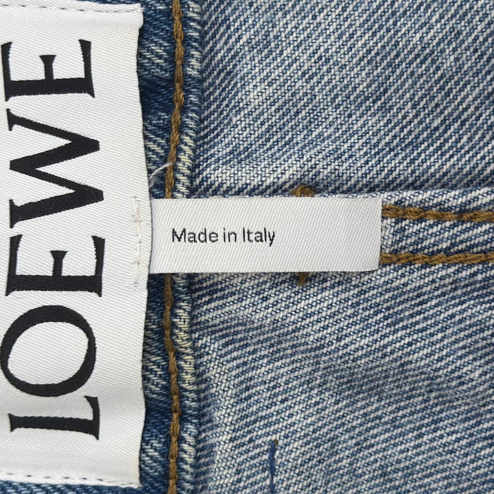Discounted Very Good LOEWE Pants Button fly, leather patch, fisherman denim. Indigo cotton