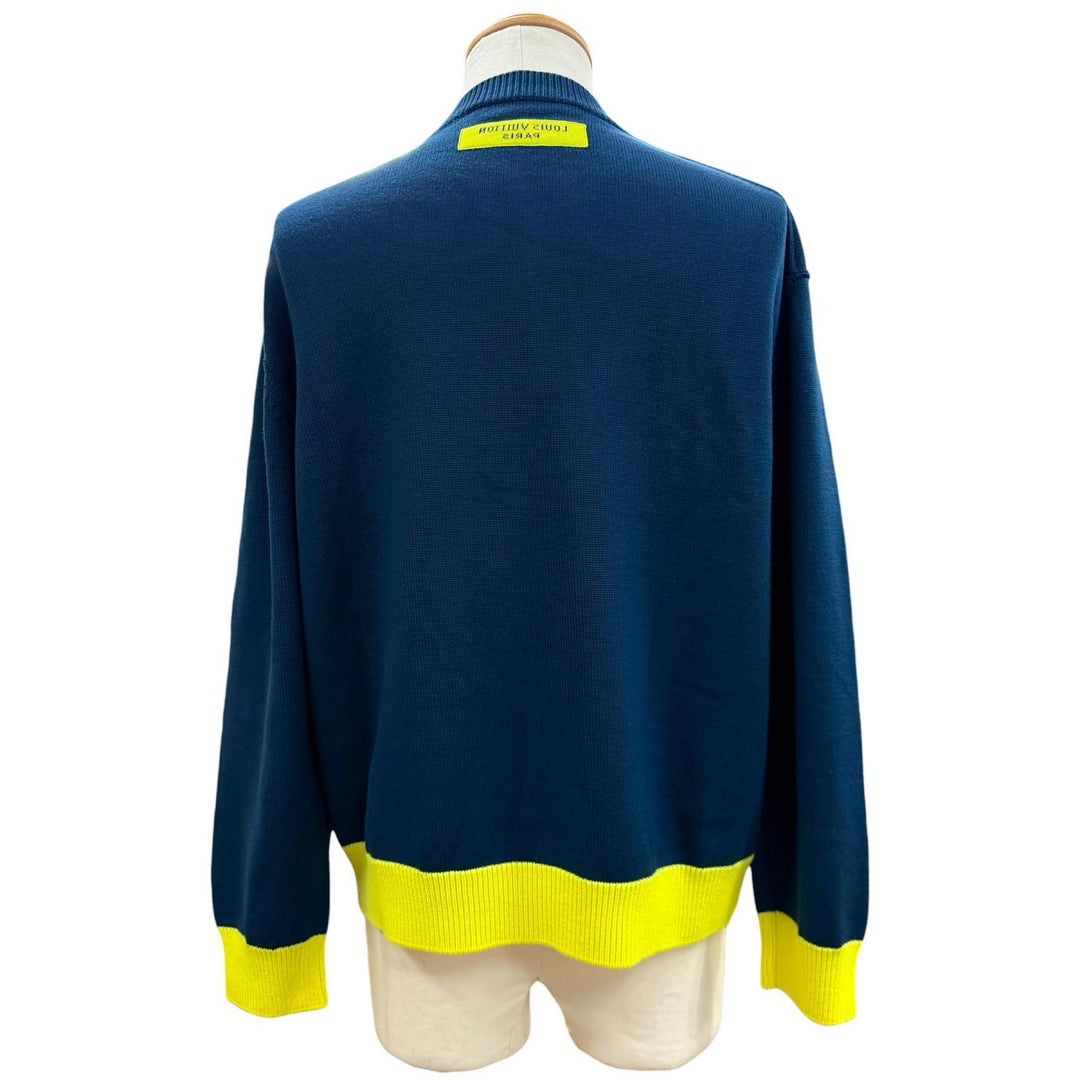 Great LOUIS VUITTON sweater LV logo embroidered two-tone signature crewneck knit