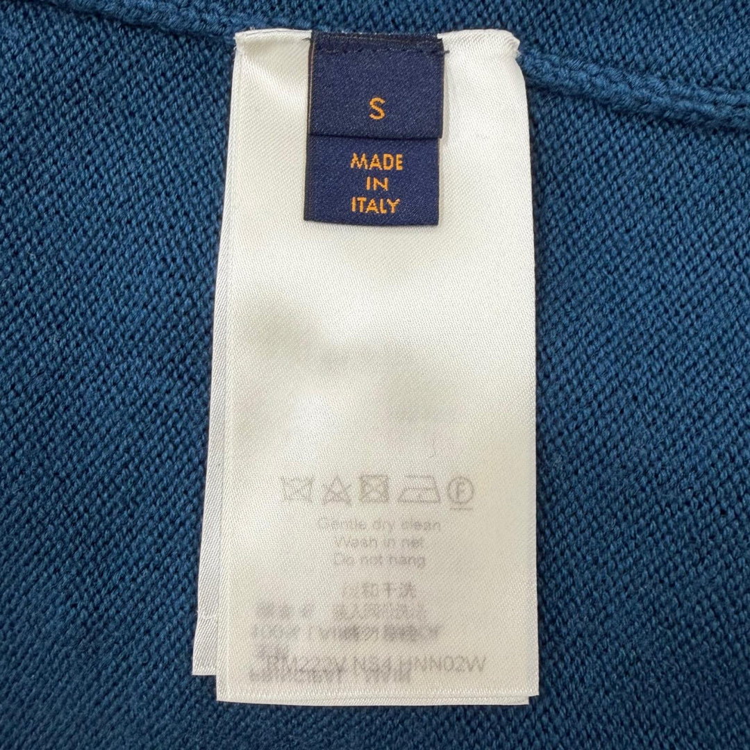 Great LOUIS VUITTON sweater LV logo embroidered two-tone signature crewneck knit