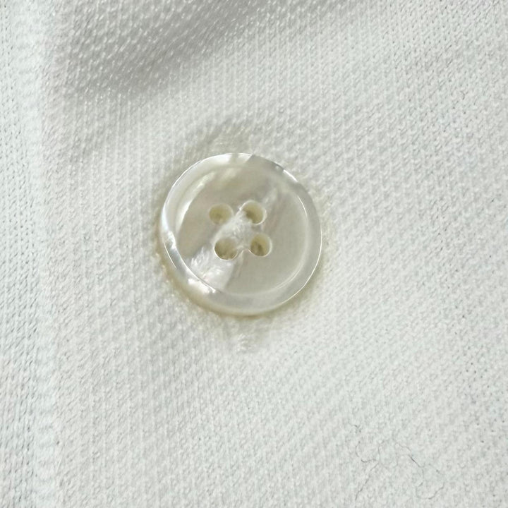Pristine HERMES Short sleeve polo shirt H logo embroidery white cotton