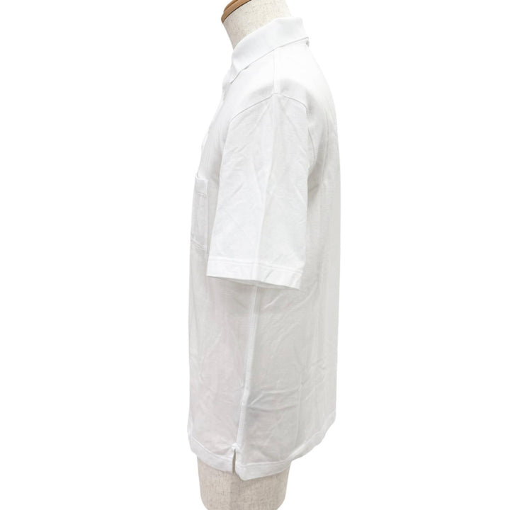 Pristine HERMES Short sleeve polo shirt H logo embroidery white cotton