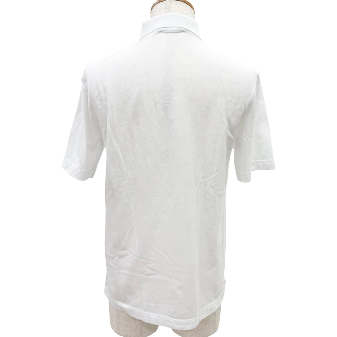 Pristine HERMES Short sleeve polo shirt H logo embroidery white cotton