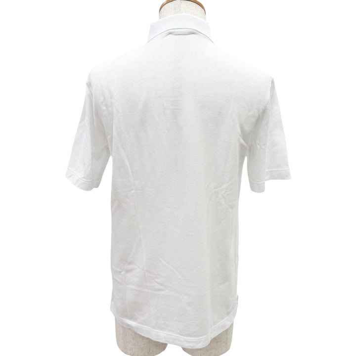 Pristine HERMES Short sleeve polo shirt H logo embroidery white cotton