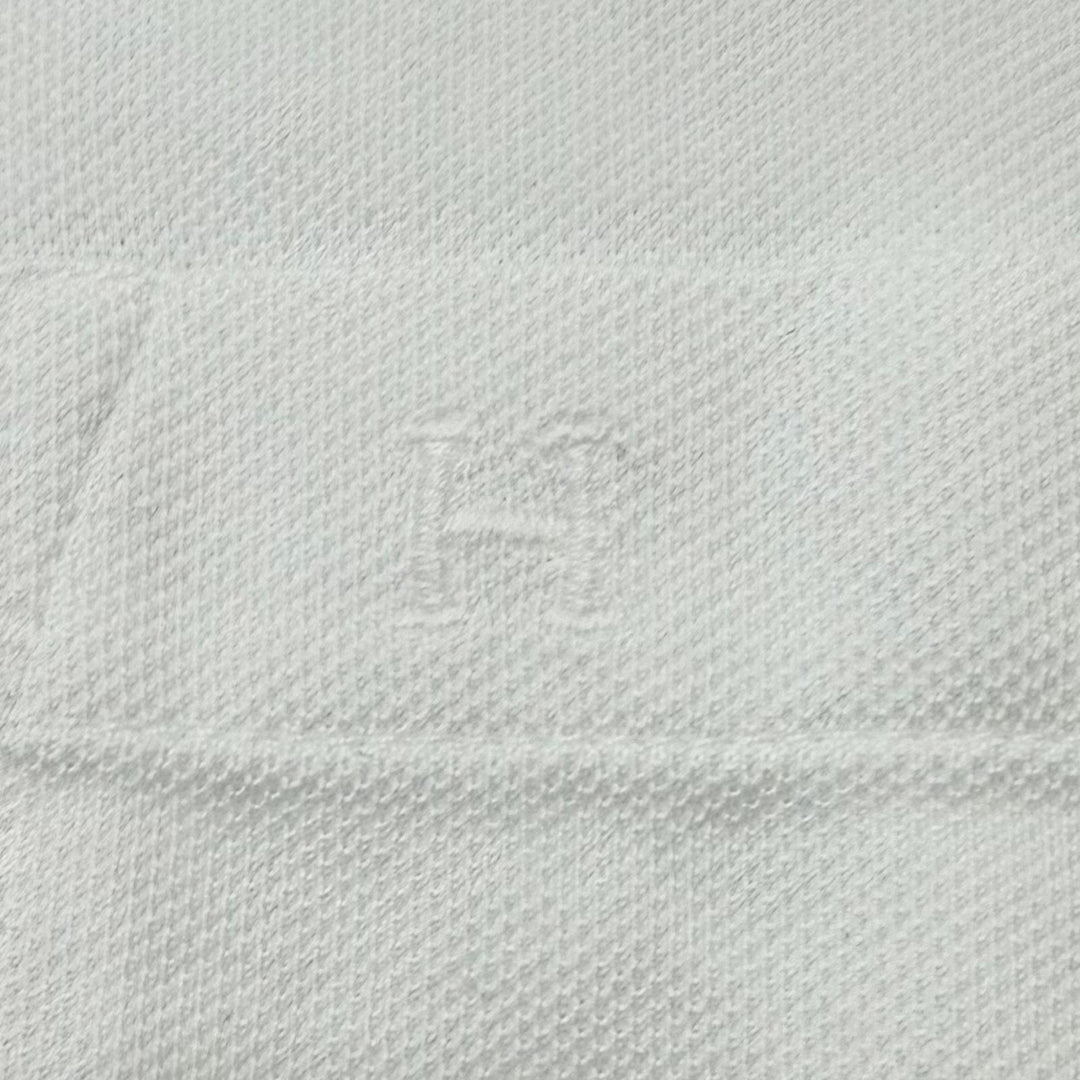 Pristine HERMES Short sleeve polo shirt H logo embroidery white cotton