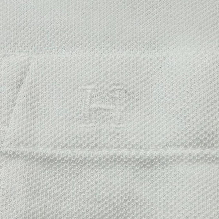 Pristine HERMES Short sleeve polo shirt H logo embroidery white cotton