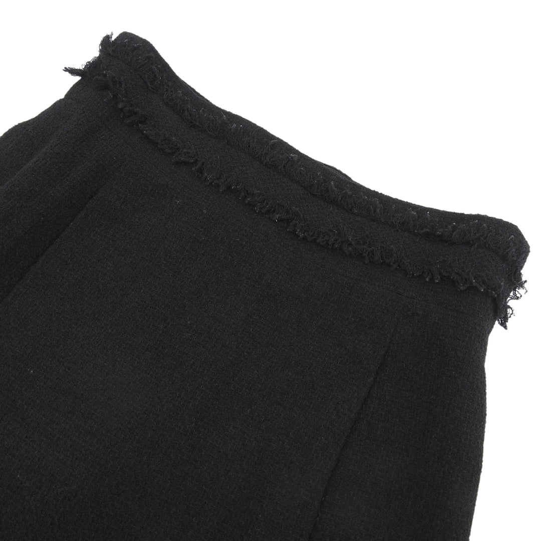 Great CHANEL skirt 100% silk lining, fringed tweed. Women 34 07A P31951V21840