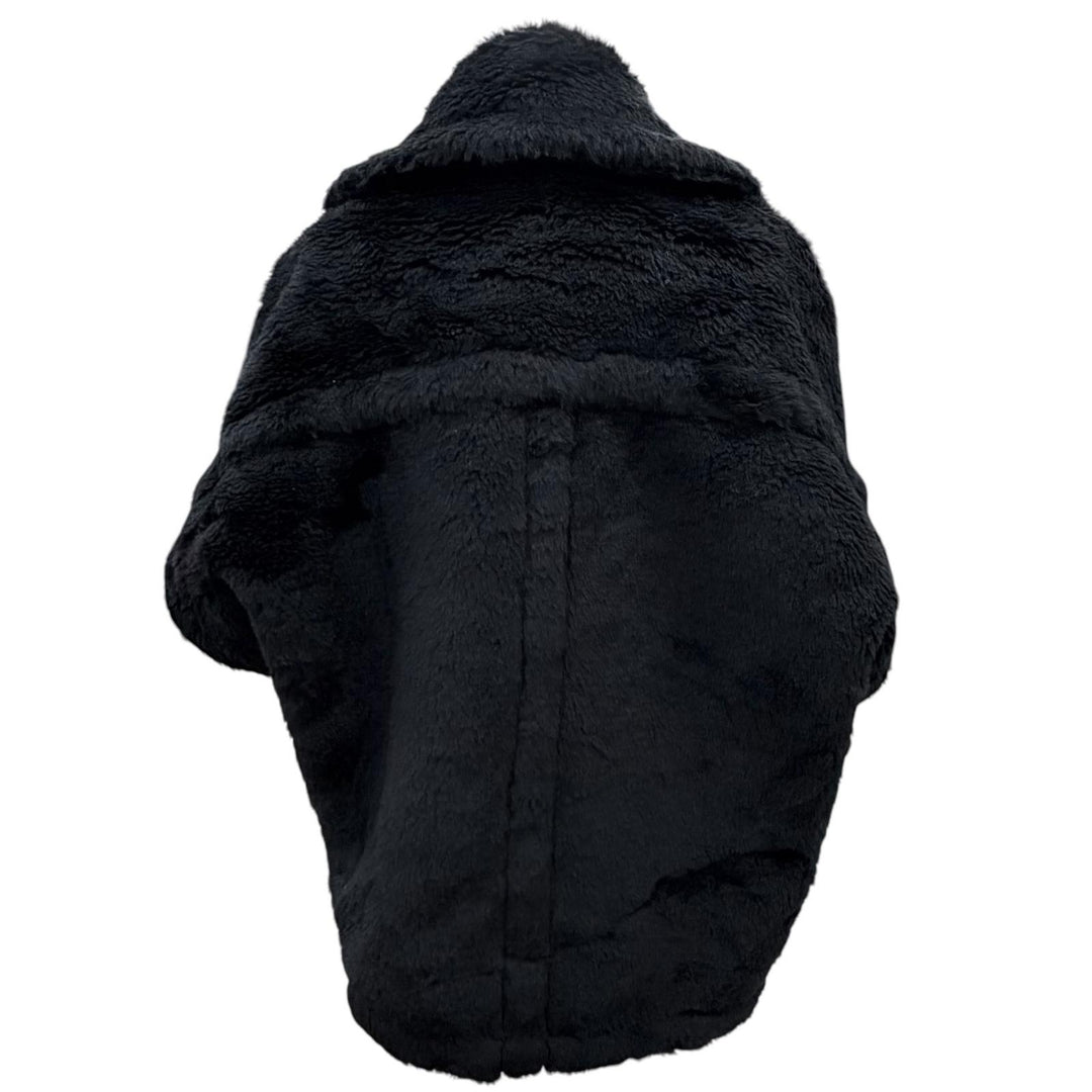 Excellent Max Mara poncho Teddy bear Zip up jacket black alpaca 23473613336