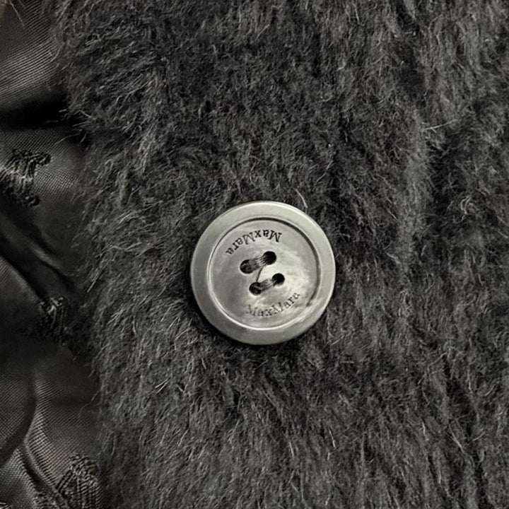 Excellent Max Mara poncho Teddy bear Zip up jacket black alpaca 23473613336