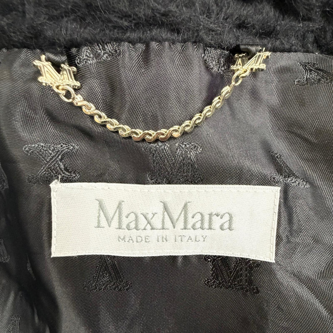 Excellent Max Mara poncho Teddy bear Zip up jacket black alpaca 23473613336
