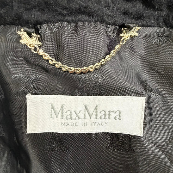 Excellent Max Mara poncho Teddy bear Zip up jacket black alpaca 23473613336
