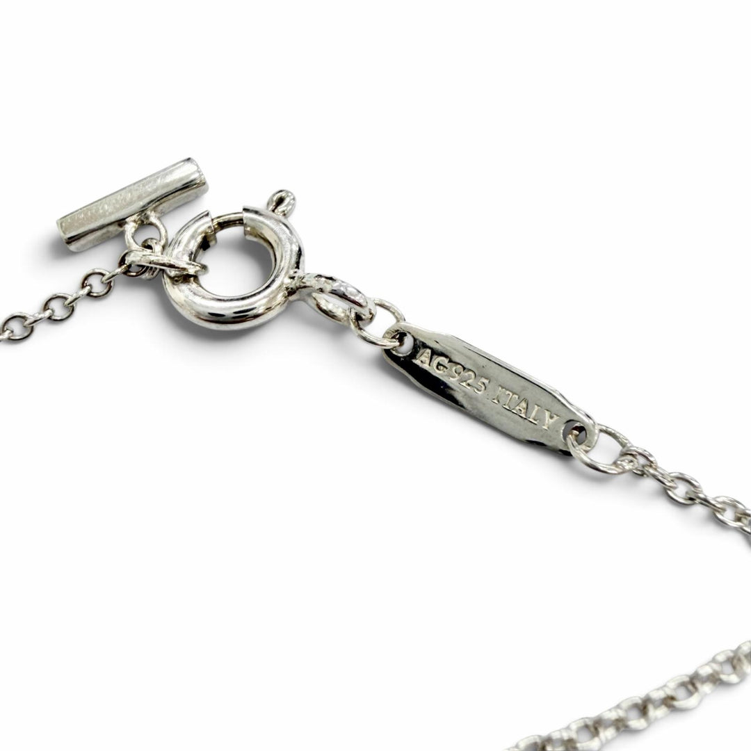 Great TIFFANY&Co. Necklace T Smile Large Pendant Silver AG925 Women