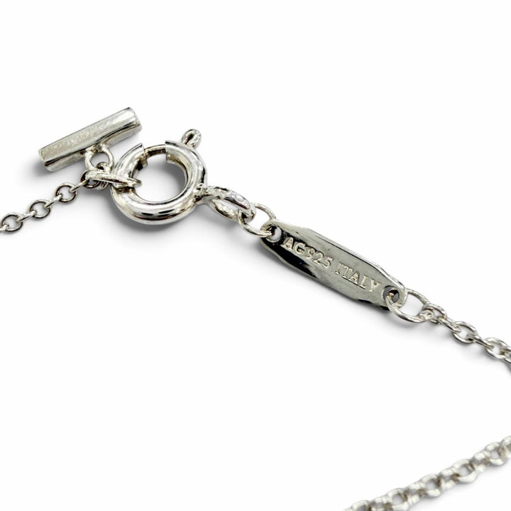 Great TIFFANY&Co. Necklace T Smile Large Pendant Silver AG925 Women