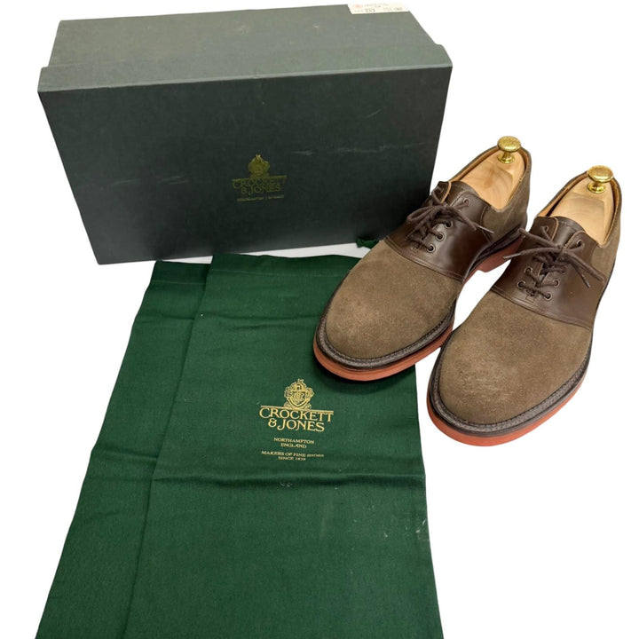 Great CROCKETT&JONES Dress shoes PENN 378 Last Business Shoes Brown Suede