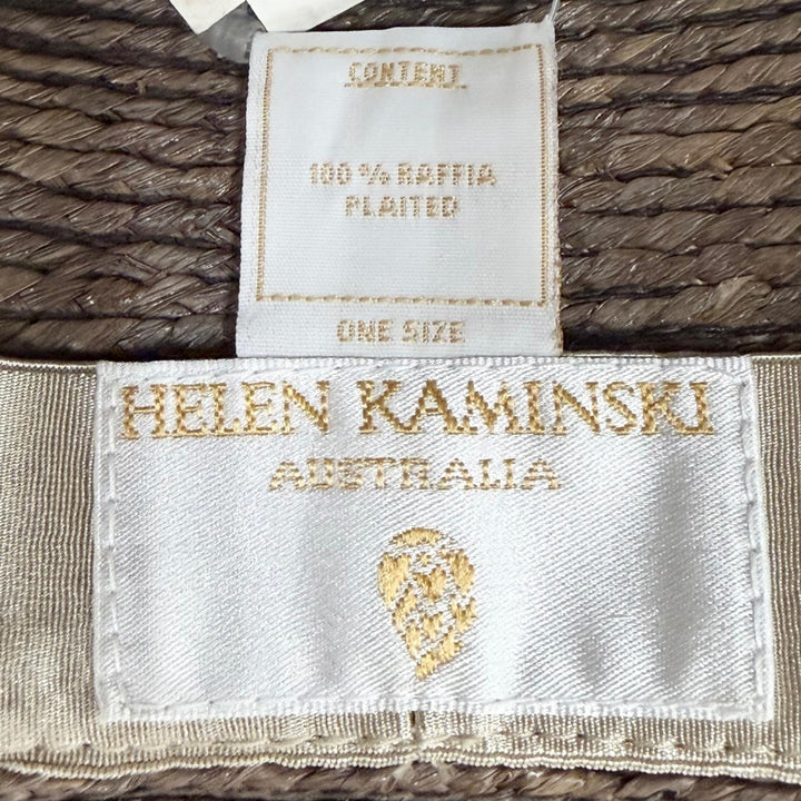 Pristine HELEN KAMINSKI hat Two-piece set Brown Raffia Women