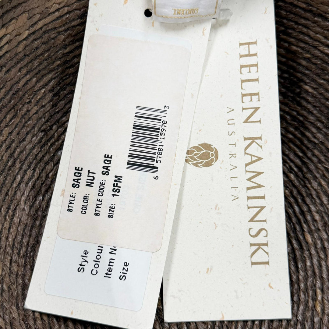 Pristine HELEN KAMINSKI hat Two-piece set Brown Raffia Women