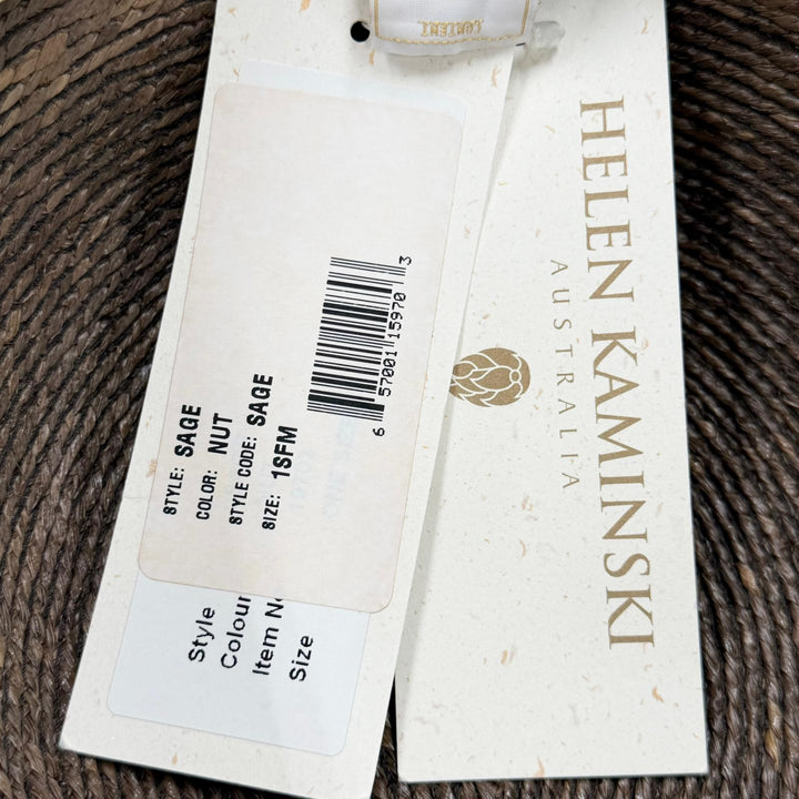 Pristine HELEN KAMINSKI hat Two-piece set Brown Raffia Women
