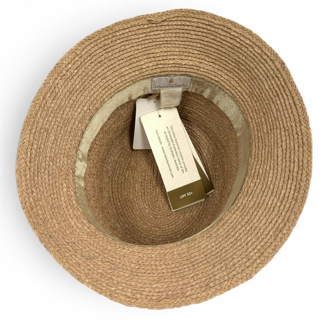 Pristine HELEN KAMINSKI hat Hamilton Bucket natural Raffia Women