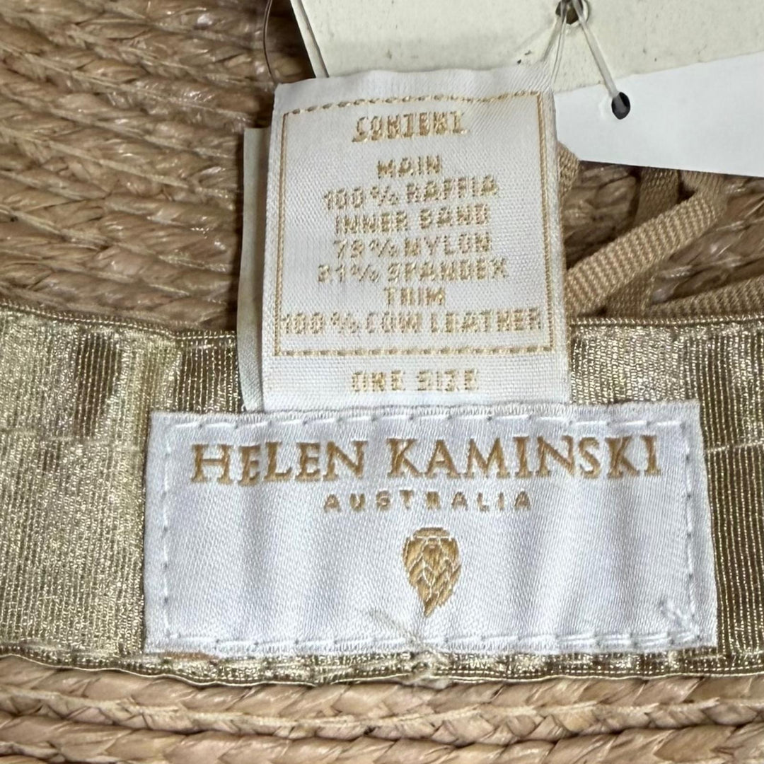 Pristine HELEN KAMINSKI hat Hamilton Bucket natural Raffia Women