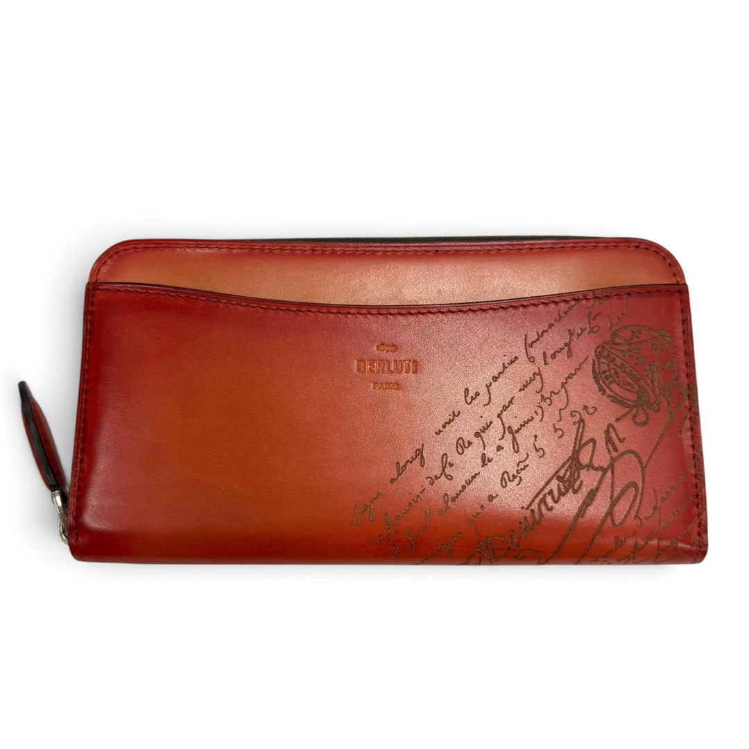 Excellent BERLUTI Purse Itauba Gradient Orange leather mens