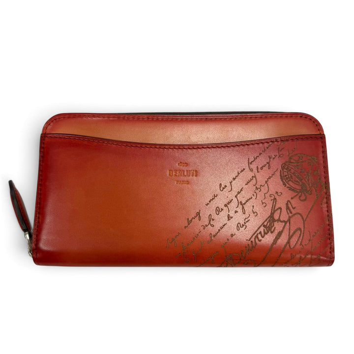 Excellent BERLUTI Purse Itauba Gradient Orange leather mens