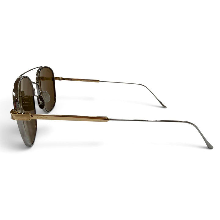 Excellent Cartier sunglasses Two-Bridge Eyewear Silver mens CT0163S