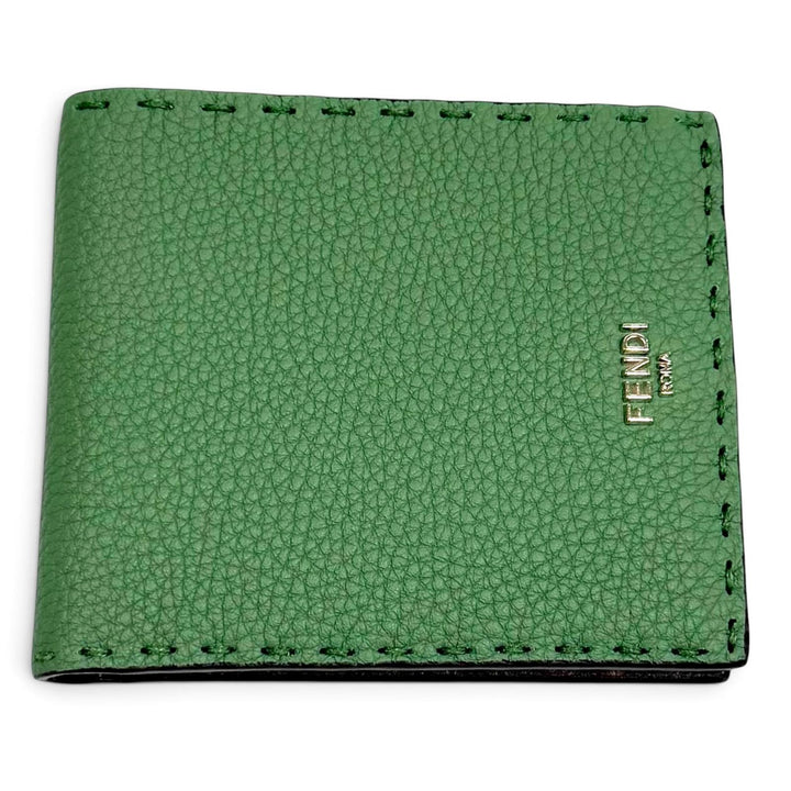 Pristine FENDI Bifold Wallet Fendi Selleria Bifold green leather mens 7M0193
