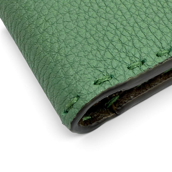 Pristine FENDI Bifold Wallet Fendi Selleria Bifold green leather mens 7M0193