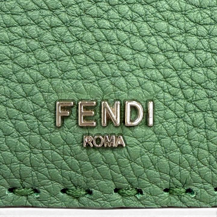 Pristine FENDI Bifold Wallet Fendi Selleria Bifold green leather mens 7M0193