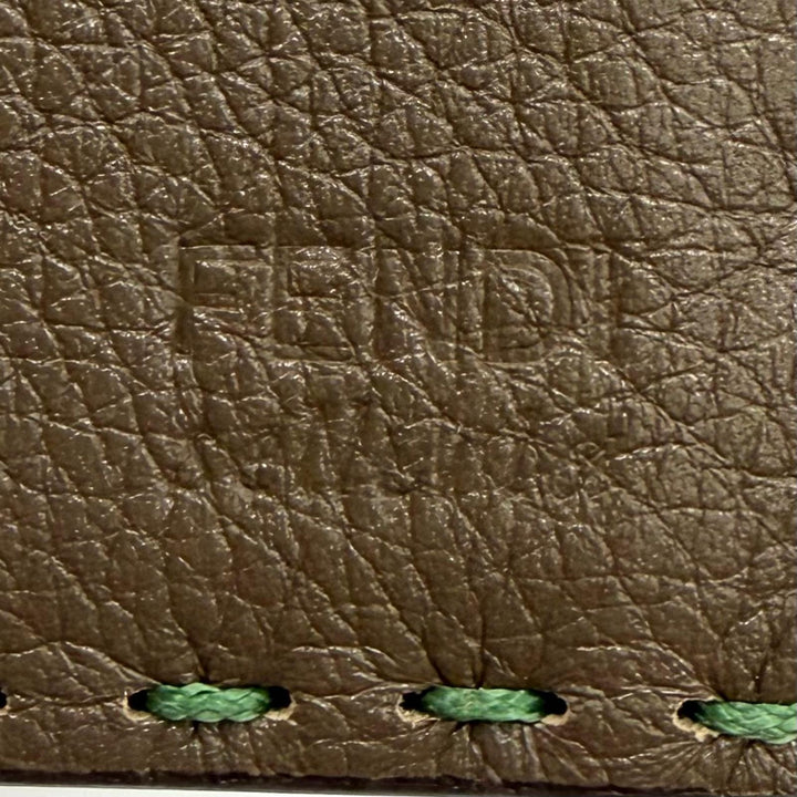 Pristine FENDI Bifold Wallet Fendi Selleria Bifold green leather mens 7M0193