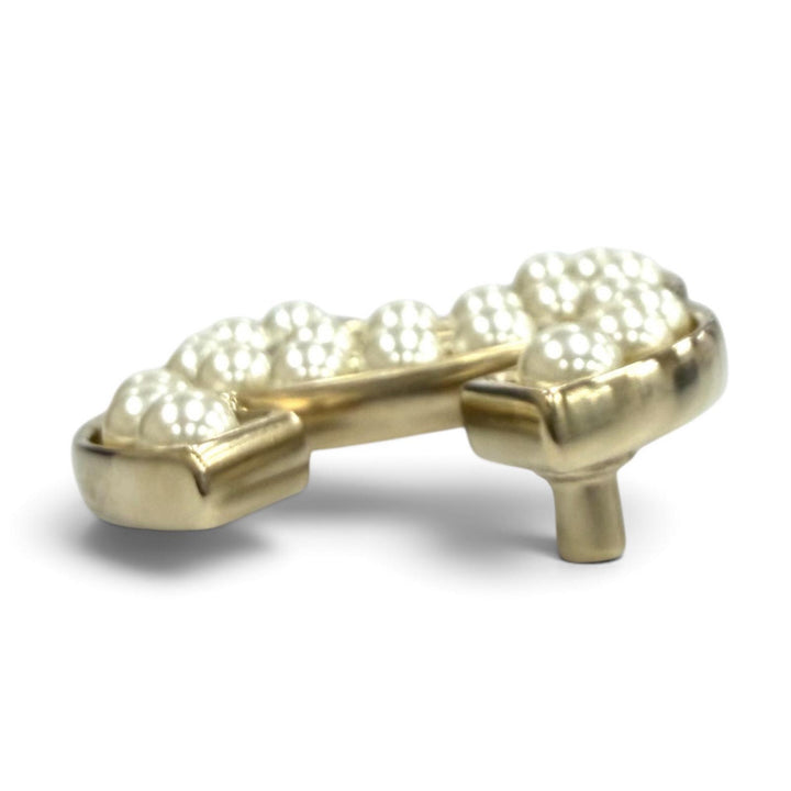 Excellent CHANEL Brooch COCO Mark Fake Pearl white Women B25V