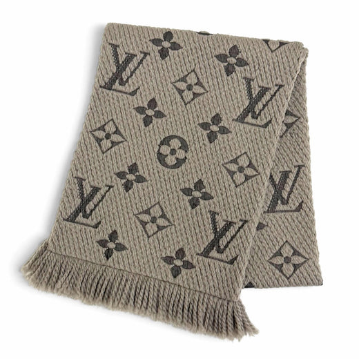 Great LOUIS VUITTON Scarf Escalp Logo Mania Monogram fringe wool Women M72242