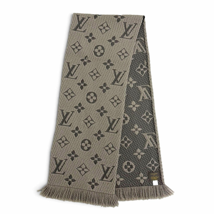 Great LOUIS VUITTON Scarf Escalp Logo Mania Monogram fringe wool Women M72242