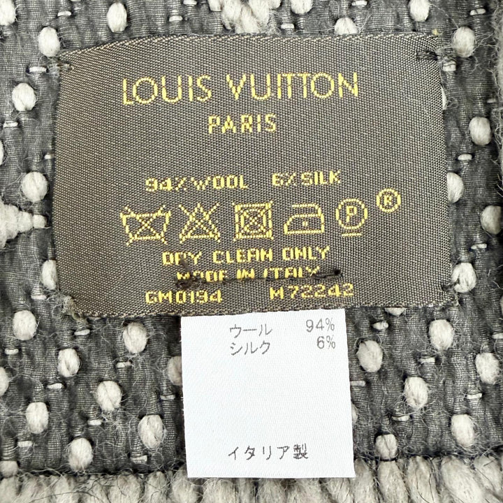 Great LOUIS VUITTON Scarf Escalp Logo Mania Monogram fringe wool Women M72242