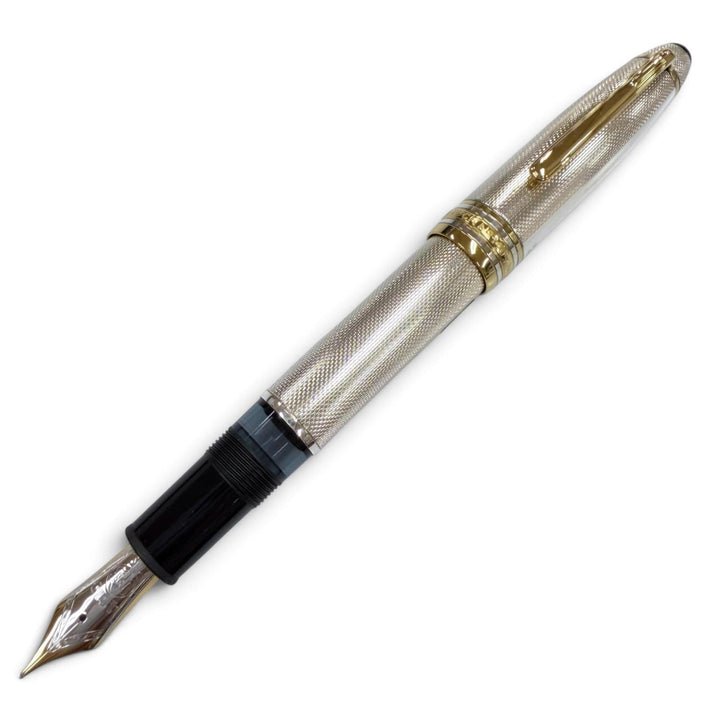 Great MONTBLANC fountain pen Meisterstück 146 Solitaire white star Silver 925