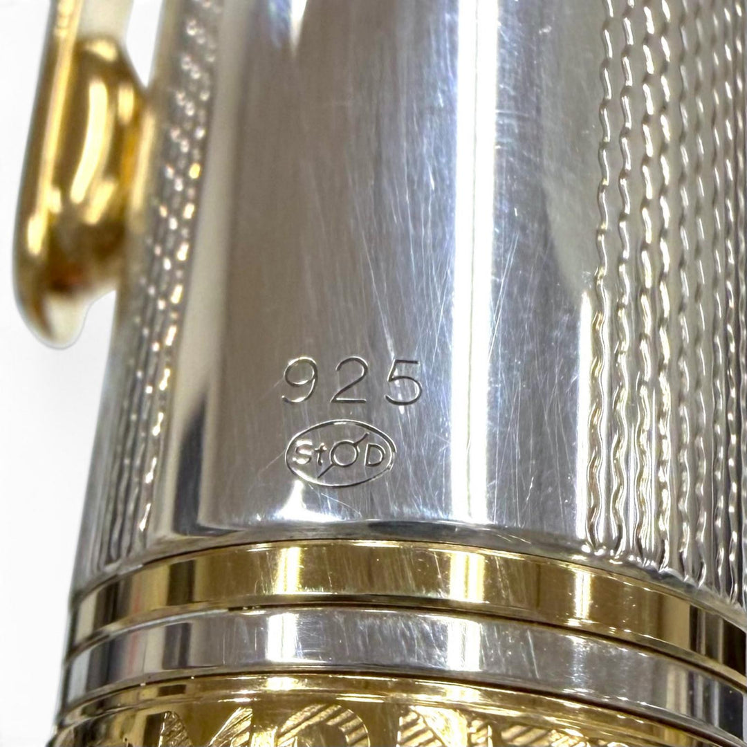 Great MONTBLANC fountain pen Meisterstück 146 Solitaire white star Silver 925