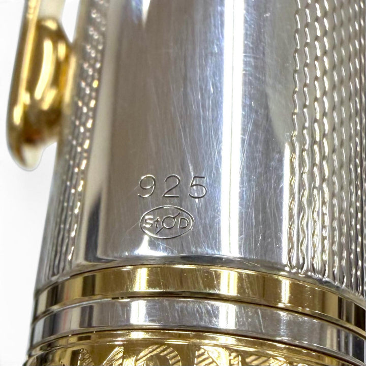 Great MONTBLANC fountain pen Meisterstück 146 Solitaire white star Silver 925