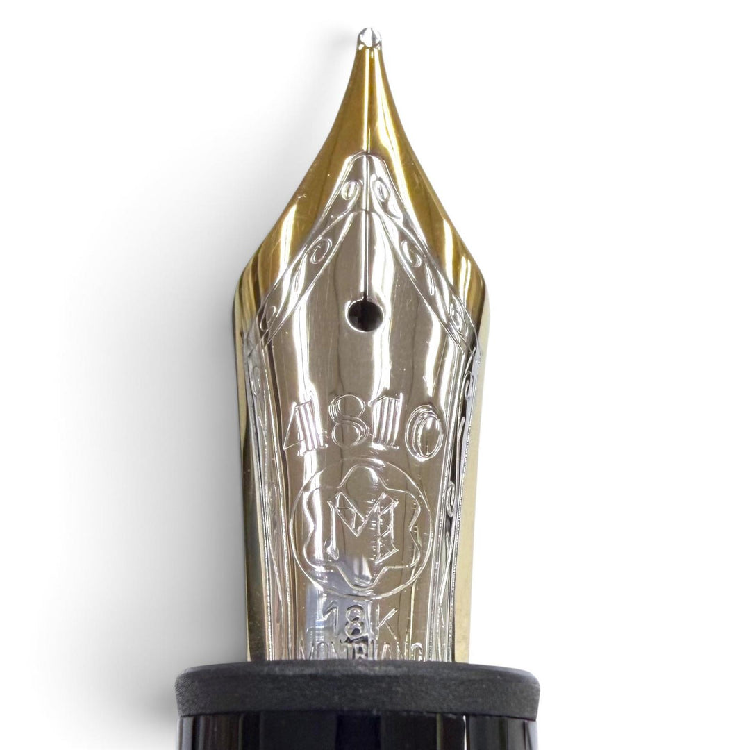 Great MONTBLANC fountain pen Meisterstück 146 Solitaire white star Silver 925