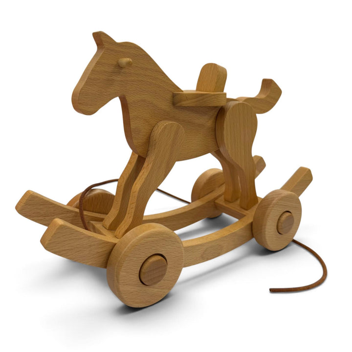 Excellent HERMES Spirit Current model rocking horse with strap natural